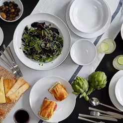 White Ceramic Pasta Bowls, Set of 4