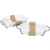 White Ceramic 2-pc. Baker Set with Racks