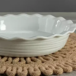 White Ceramic Scalloped Pie Dish