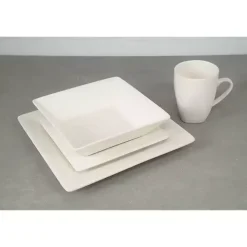 White Ceramic Square 40-pc. Dinnerware Set