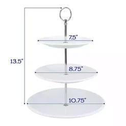 White Ceramic 3-Tier Serving Stand