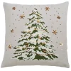 White Christmas Tree LED Square Pillow