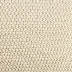 White Chunky Knit Square Pillow Cover