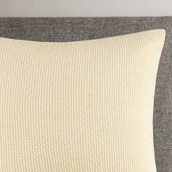 White Chunky Knit Square Pillow Cover
