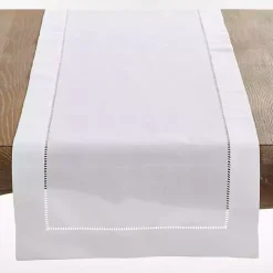 White Classic Hemstitch Border Polyester Runner