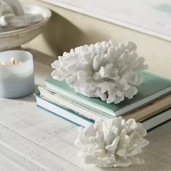 White Coral Statues, Set of 2