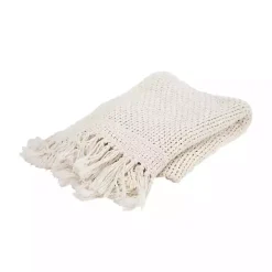White Cotton Tassel Throw
