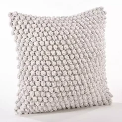 White Crochet Pom Pom Cotton Pillow