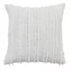White Fringe Stripe Throw Pillow