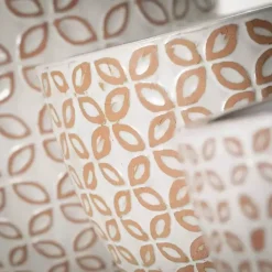 White Geometric Clay Planters, Set of 3