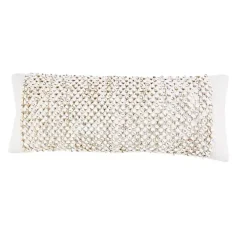 White Jute Hand Knotted Lumbar Pillow