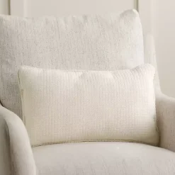 White Knit Believe Lumbar Pillow