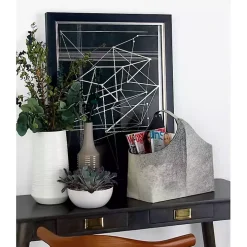 White Leather Textured Magazine Rack