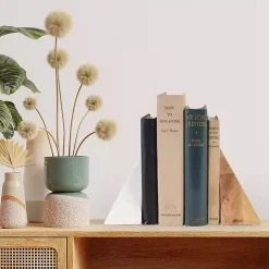 White Marble & Mango Wood Bookends