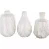 White Marble Ceramic Vases, Set of 3