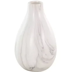White Marble Ceramic Vases, Set of 3