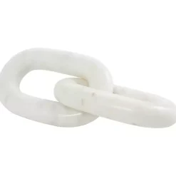 White Marble 2-Link Chain Sculpture