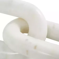 White Marble 2-Link Chain Sculpture