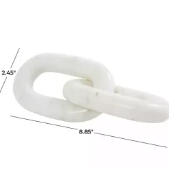 White Marble 2-Link Chain Sculpture