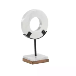 White Marble Ring Sculpture, 11 in.