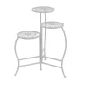 White Metal Floral 3-Tier Plant Stand