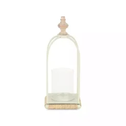 White Metal Rope Wrapped Lantern