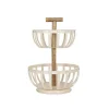 White Metal 2-Tier Kitchen Basket
