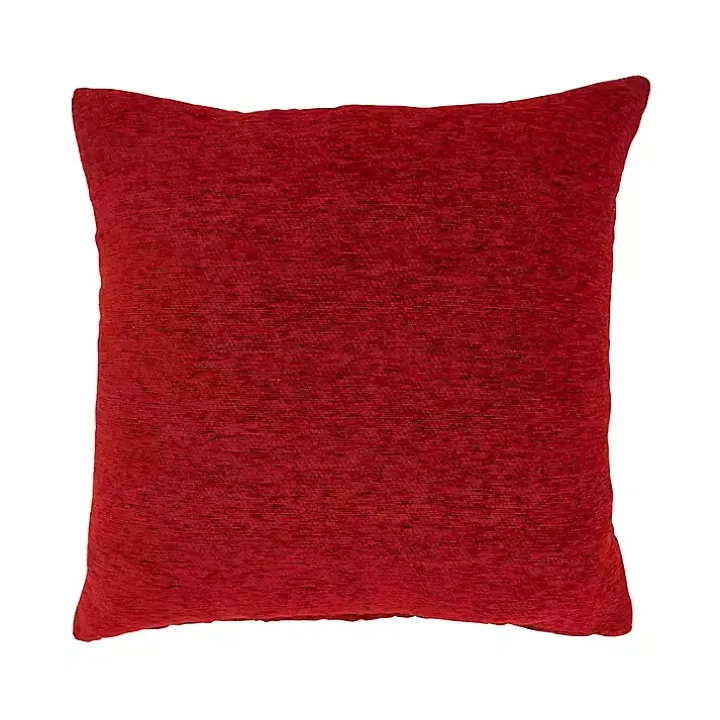 White on Red Snowflakes Chenille Pillow