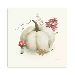 White Pumpkin and Foliage Canvas Print, 30x30 in.