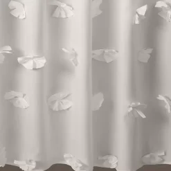 White Riley Cascading Bows Shower Curtain