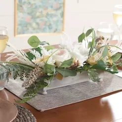 White Rose Fern Plant Arrangement