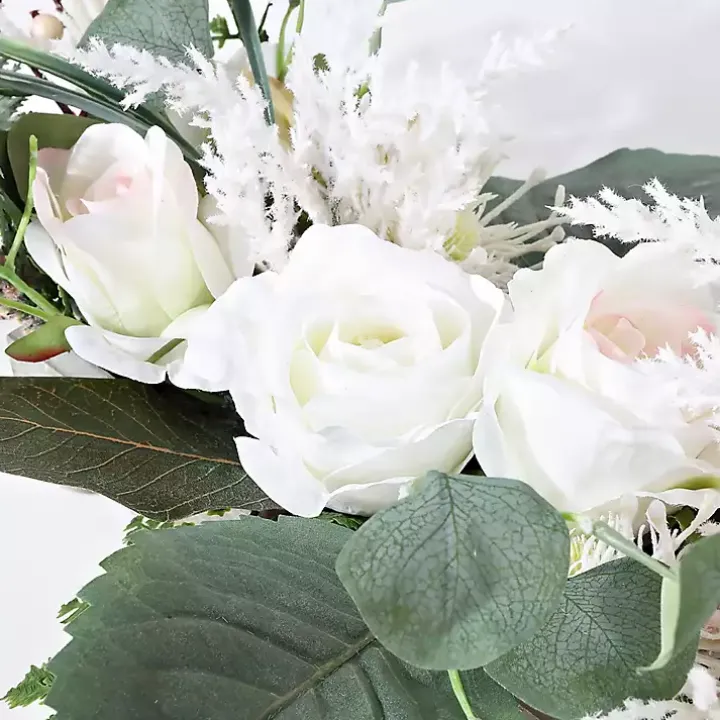 White Rose Fern Plant Arrangement