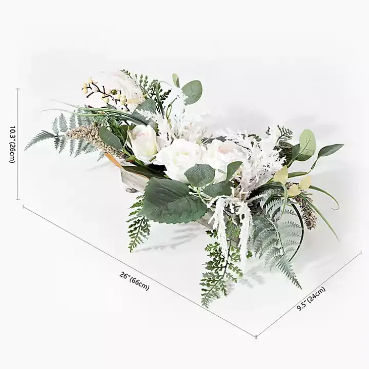 White Rose Fern Plant Arrangement