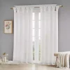 White Rosette Tab Top Curtain Panel, 95 in.