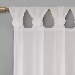White Rosette Tab Top Curtain Panel, 95 in.
