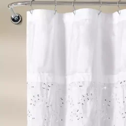 White Sequined Shower Curtain