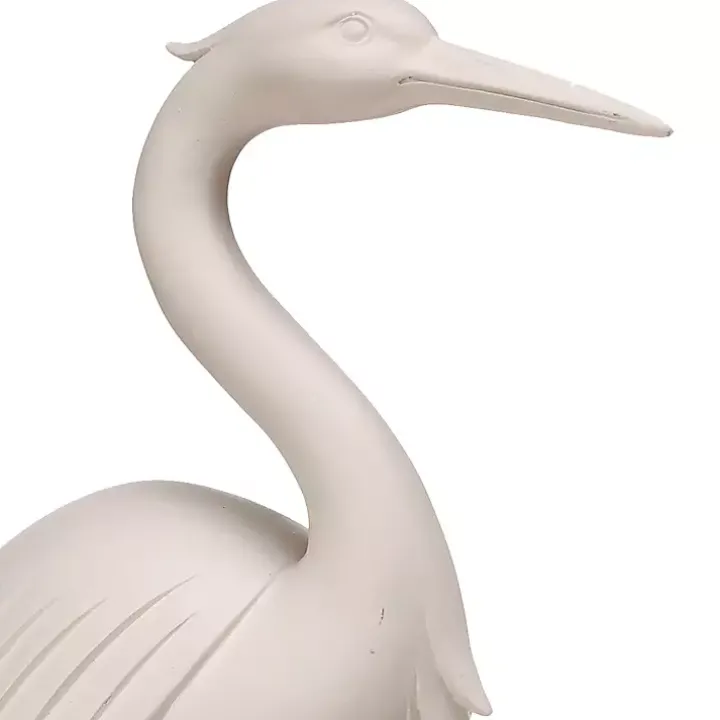 White Standing Egret Statue, 15 in.
