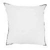 White Stonewashed Stitched Edge Pillow