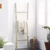 White Teak Wood Leaning Ladder