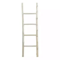 White Teak Wood Leaning Ladder