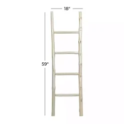 White Teak Wood Leaning Ladder