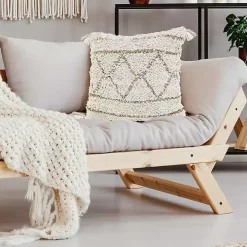 White Textured Diamond Throw Pillow