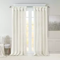White Twist Top Curtain Panel, 120 in.