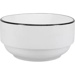 White with Black Rims 16-pc. Dinnerware Set