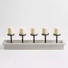 White Wood and Metal Pillar Candle Runner