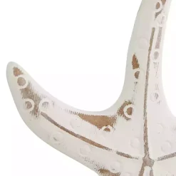 White Wood Sea Creature Statues, Set of 3