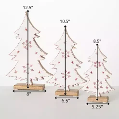 White Woodland Snowflake Christmas Trees, Set of 3