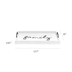 Whitewash Family Wooden Tray