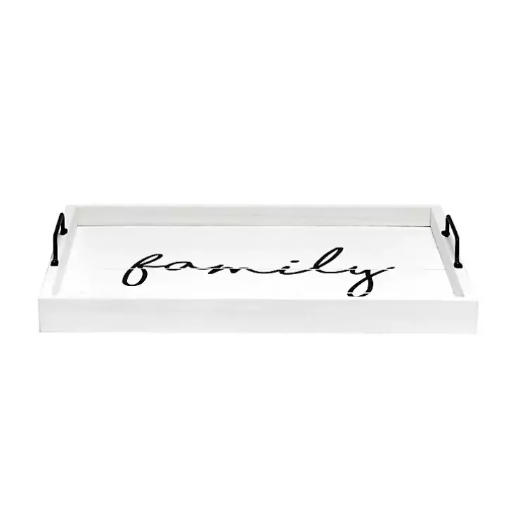 Whitewash Family Wooden Tray