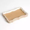 Whitewash Scalloped Decorative Wood Tray